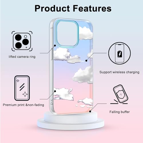 Trendy Holographic Cloud TPU Case for iPhone 13/14 6.1" - Cute & Shockproof Cover