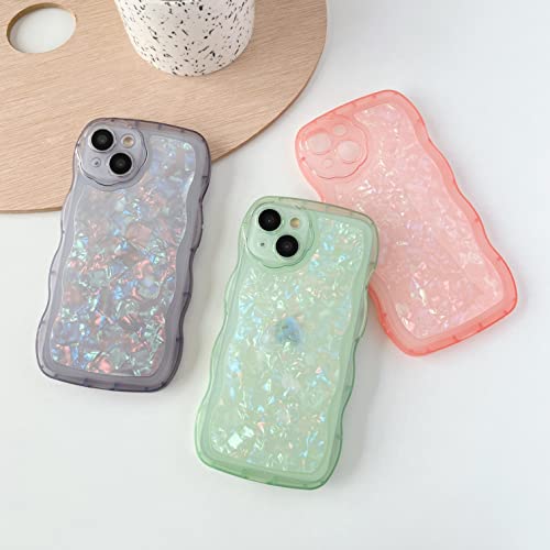 Colorful Glitter Shell Pattern Curly Wave iPhone 11 Caseative Clear Compatible
