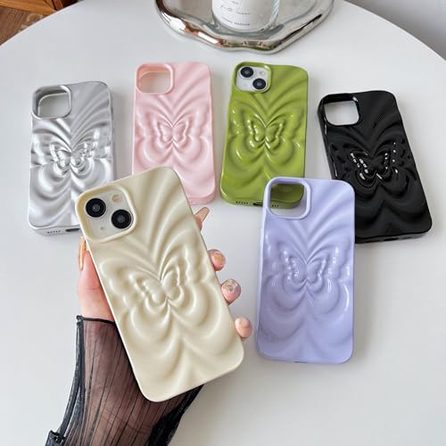 Caseative 3D Butterfly Pleated Soft Case for iPhone 12 (Purple)