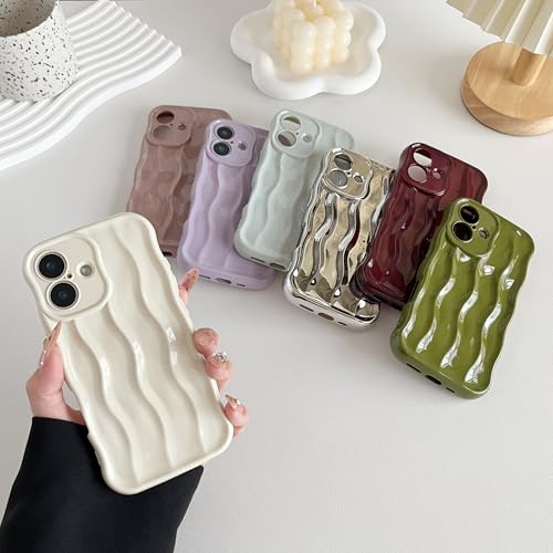 Water Ripple Curly Wave iPhone 16 Case (Light Purple)