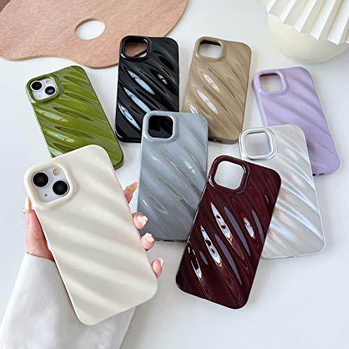 Cute Water Ripple iPhone 13 Case with Lens Protection (White)