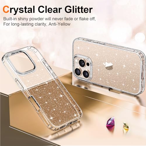 Genuine Hytown Glitter Clear Anti-Scratch TPU Case for iPhone 16 Pro Max Soft Shockproof Protection