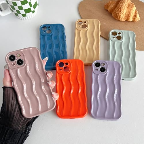 iPhone 15 Case - Water Ripple Pattern Soft Case (Grey)