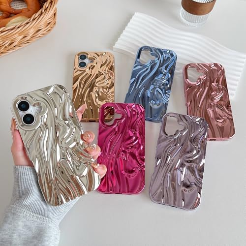 Caseative iPhone 16 Bluepleated Chrome Wave Case